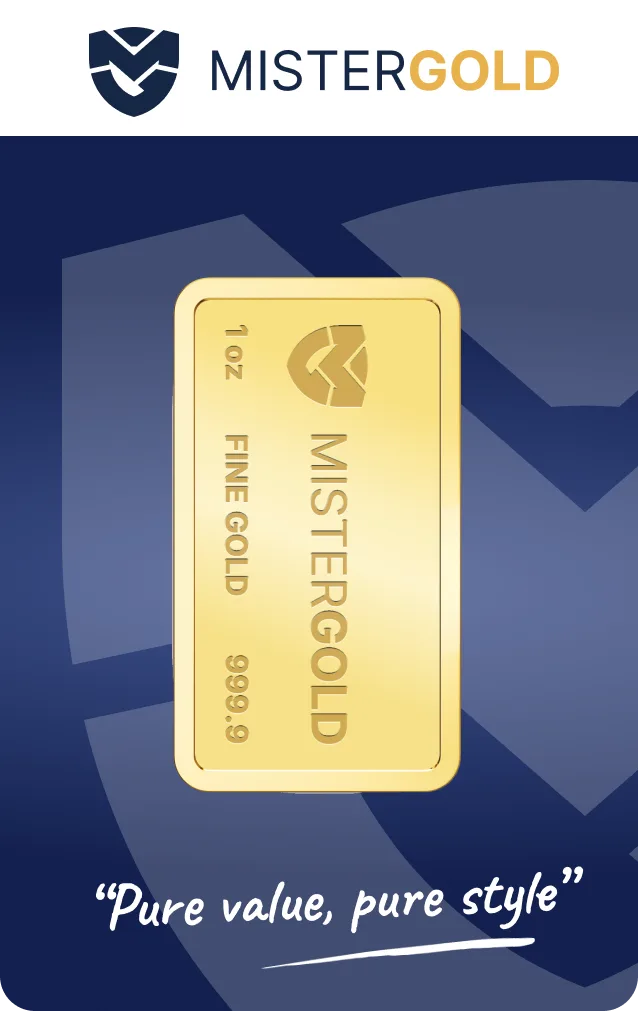 1 oz fine gold bar with 999.9 purity marking