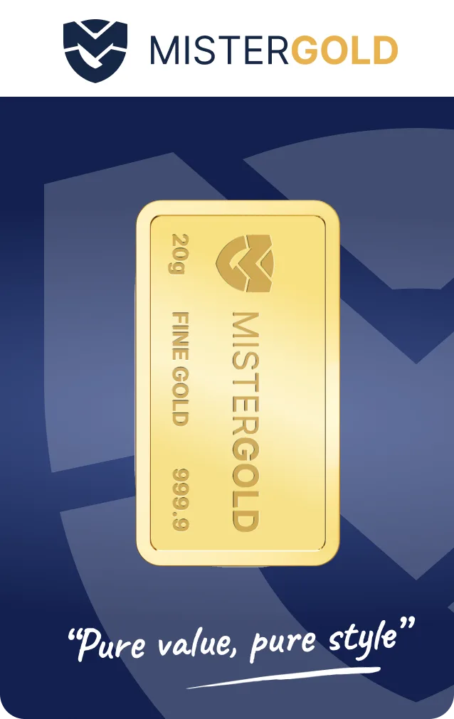 20g fine gold bar with MisterGold branding